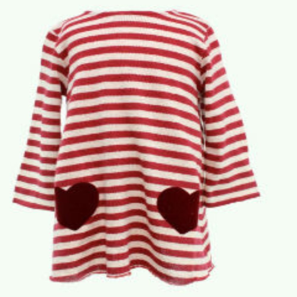 Play UP Burgundy Striped Heart Dress
